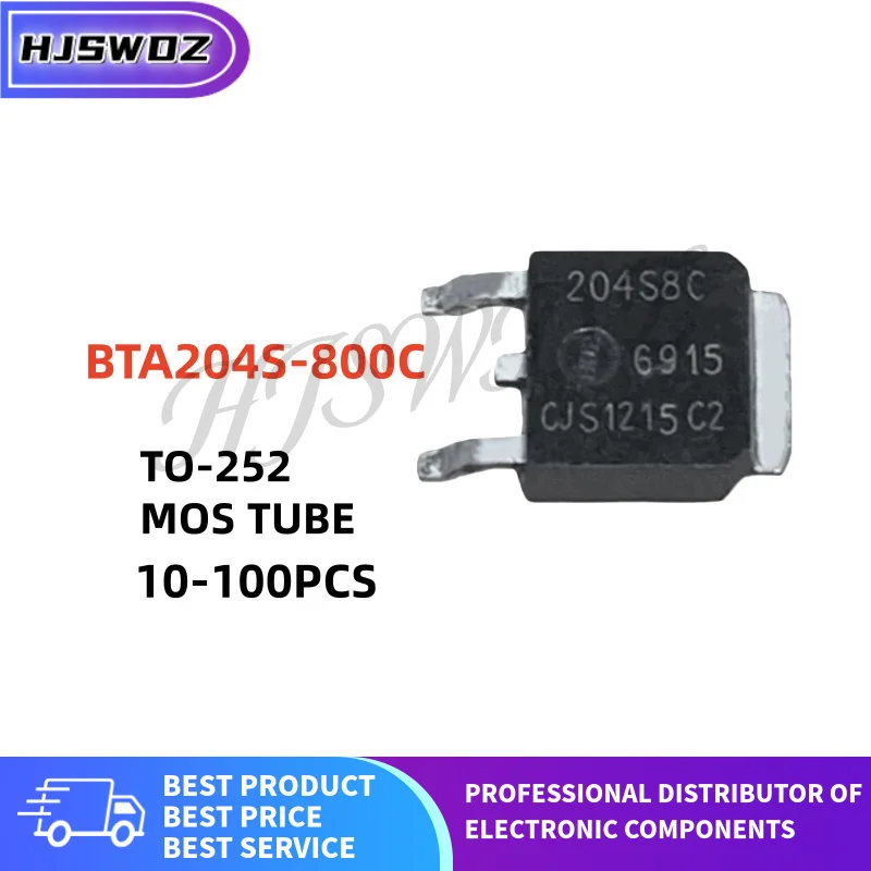 10~100PCS TO-252 BTA204S-800C BTA204S 800C BTA204S800C Bidirectional thyristor NEW