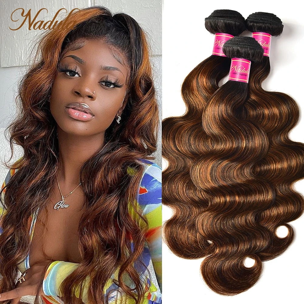 

Nadula FB30 Highlight Hair Bundles Brazilian Body Wave Human Hair Bundles Ombre Color Remy Hair Weave Body Wave Bundles 8"-30"