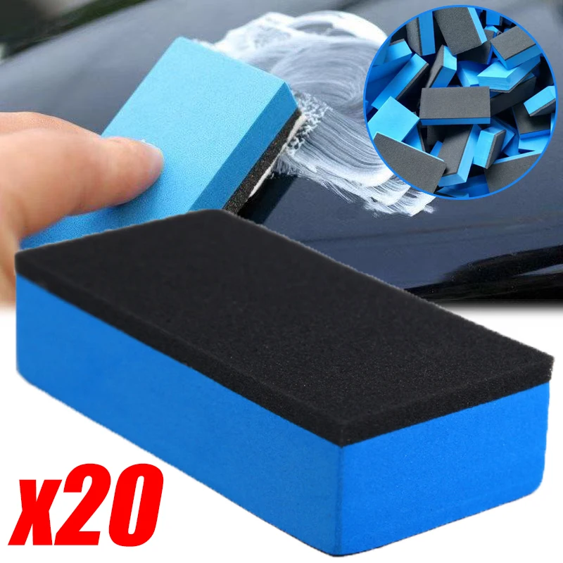 20/5Pcs Car Ceramic Coating Sponge Waxing Pad Sponges Car Paint Surface Crystal Plating Sponge Block Auto Detailing Accessories