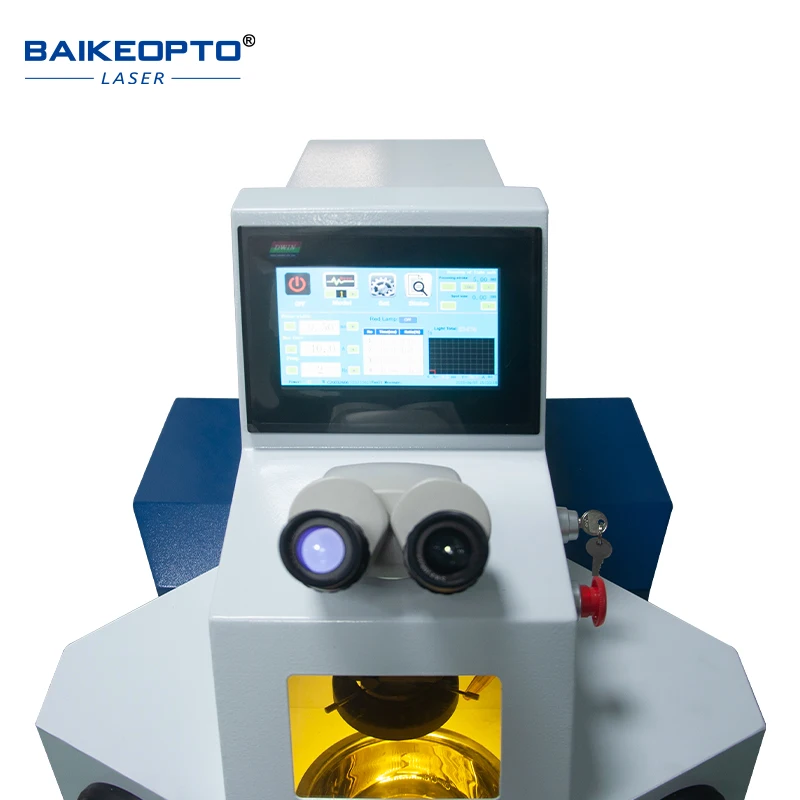 For Jewelry Makers: Baikeopto YAG 150W Laser Welder Built‑in CCD Water Chiller for Necklace Ring Repair and Earring Part Welding