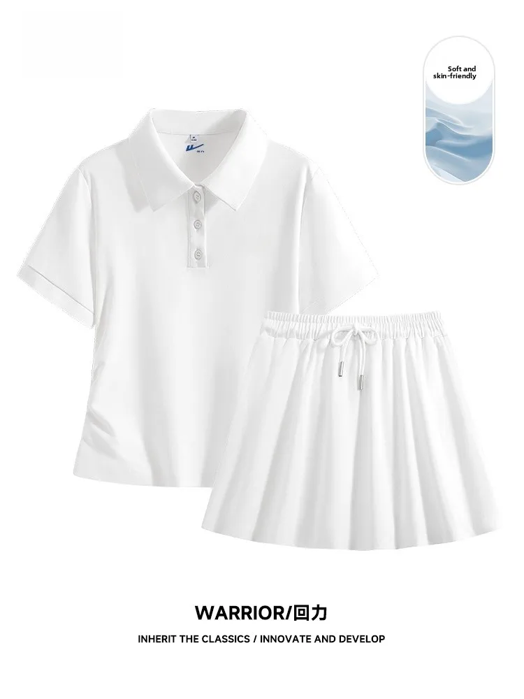 

Women's Outdoor irt Skirt Set Summer New Fitn Sports Wear Two-Piece Set Color Blo Design Breathable Material