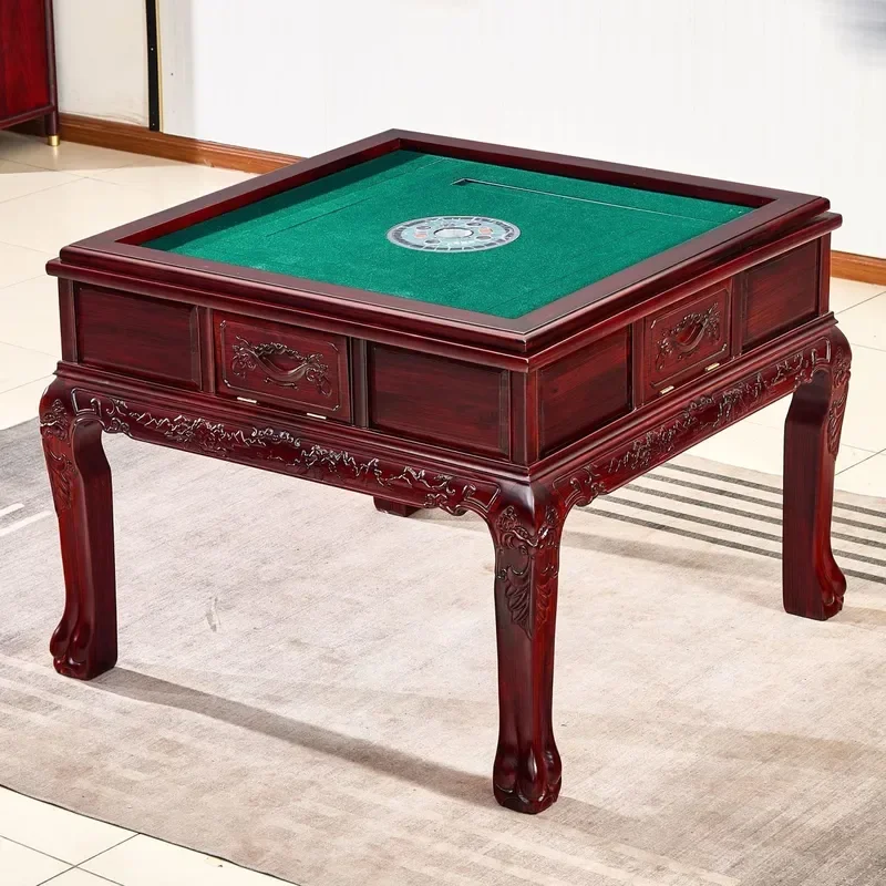 South American Rosewood Electric Mahjong Table Automatic Solid Wood Dining Table Dual Purpose for Chinese Chess and Cards