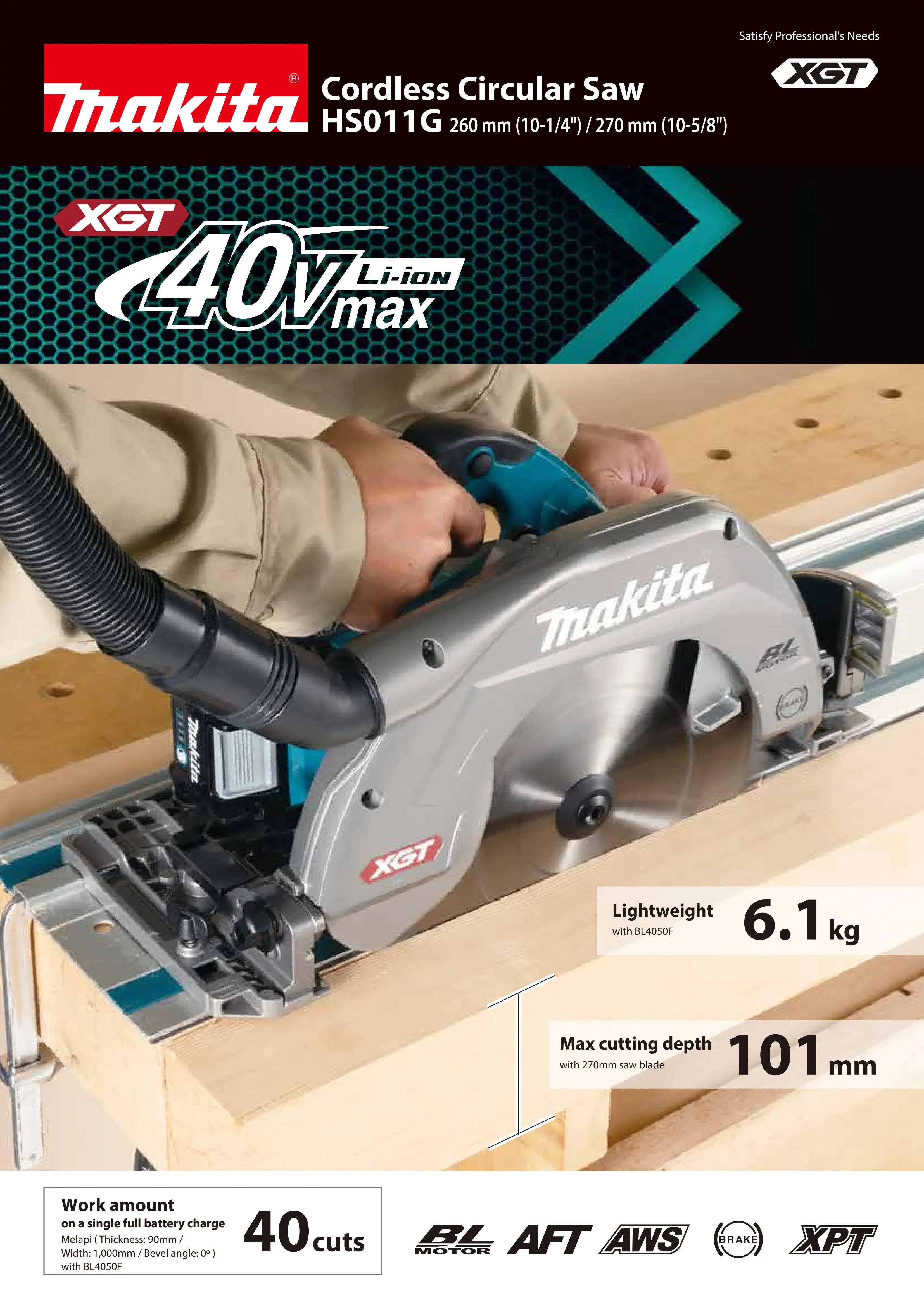 Makita HS009GZ XGT Brushless AWS* 235MM 9-1/4\