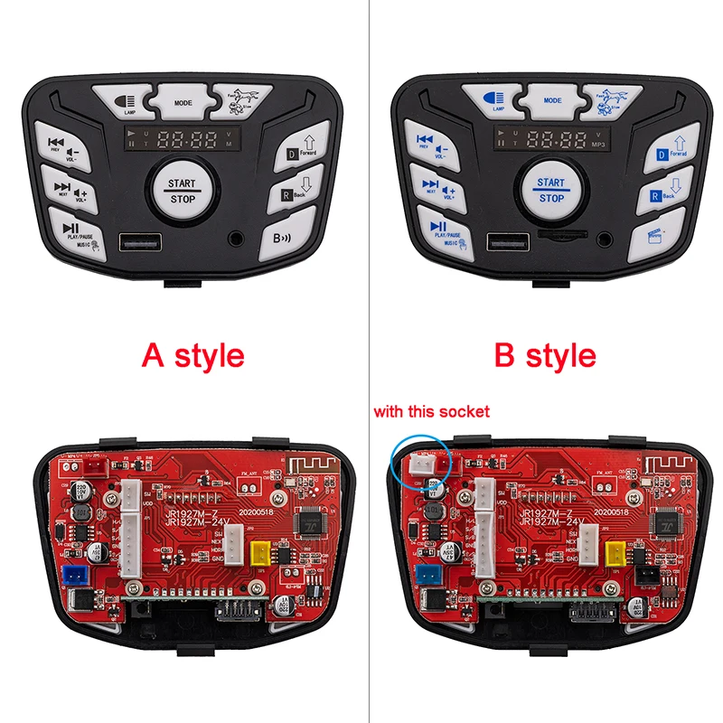 12V 24V Children's Electric Vehicle JR1927M Power Supply Central Control Switch Multi-Function Bluetooth Connection Music Pane