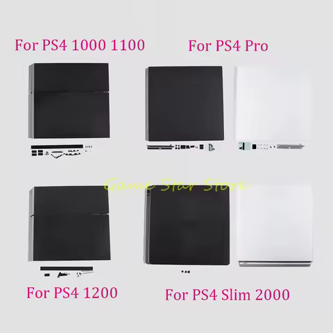 1set Replacement Housing Shell Plastic Protective Cover For PS4 1000 1100 1200 Pro Slim 2000 Game Console Front Cover Back Case