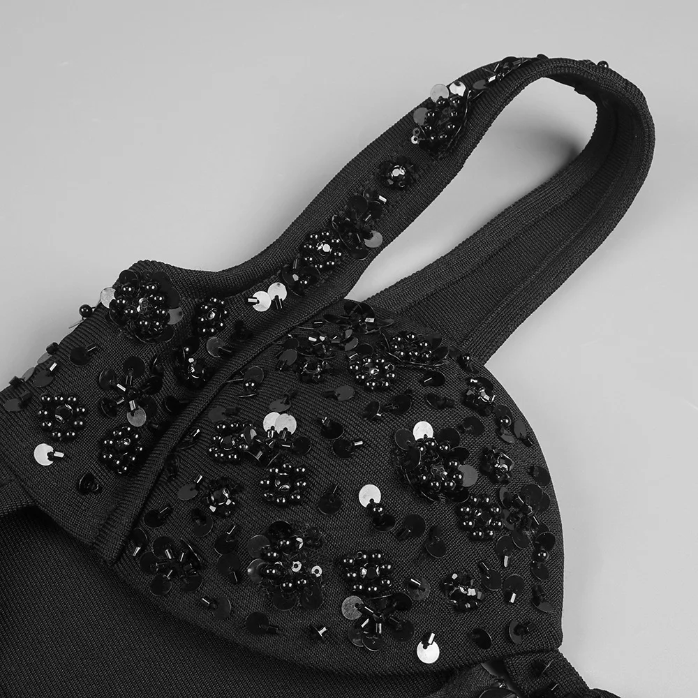 Stilvolles schwarzes Maxikleid mit Pailletten und Trägern, rückenfrei, ausgehöhlt, lange Kleider für Hochzeit, Gast, Geburtstag, Party, Abend, Abendessen, Datum