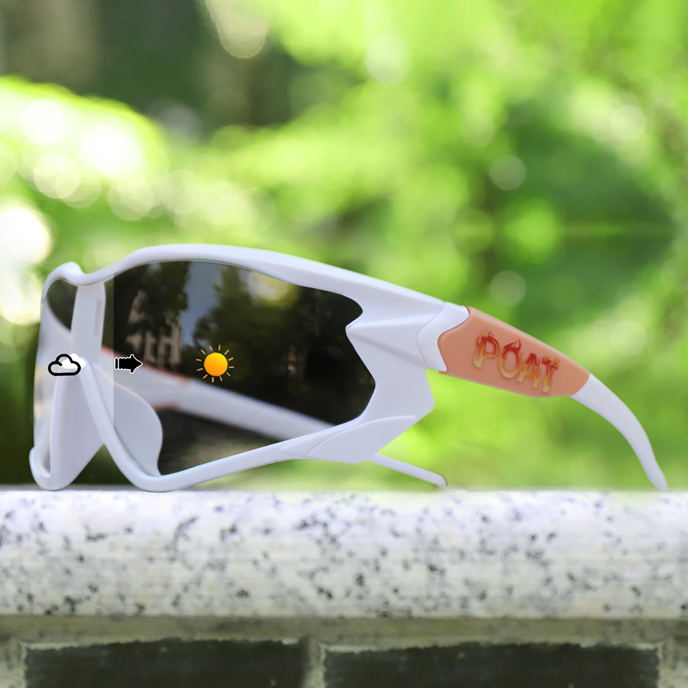 Männer Frauen Photochrome Motorrad Brille Outdoor Sport Großen Rahmen Winddicht Radfahren Laufen Wandern Brille – Detail 16