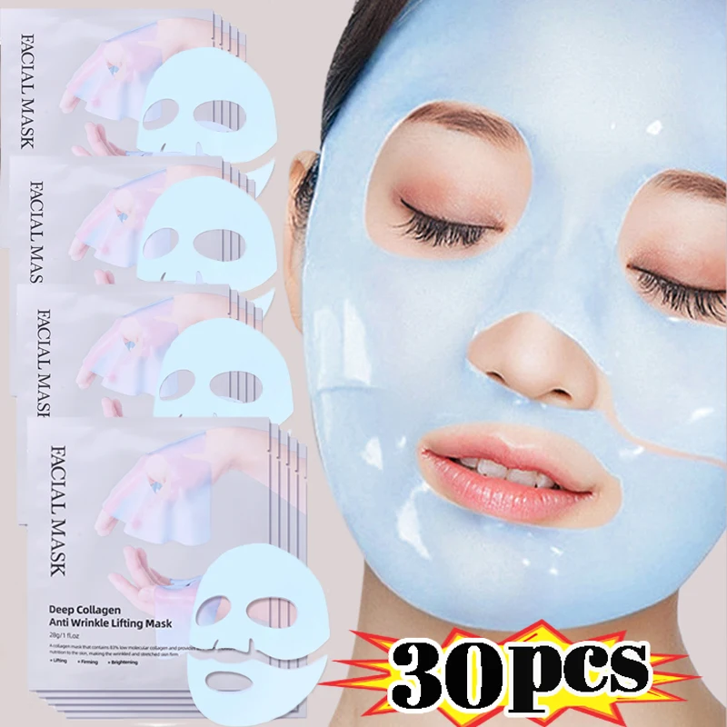 Absorbable Bio Collagen Face Mask Shrink Pores Deep Hydrating Overnight Mask Moisturizing Refreshing Brightening Face Skin Cares