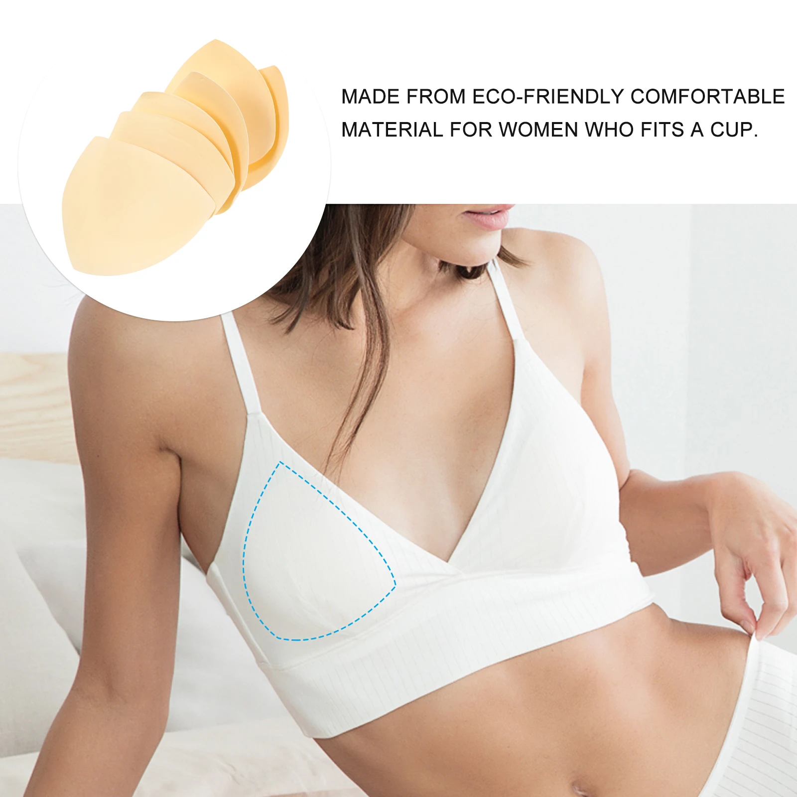 

3 Pairs Bra Inserts Pads Wireless Sports Swimsuit A Cup Eco Friendly Reusable Lightweight
