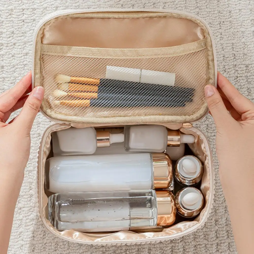 Portable Makeup Organizer Makeup Storage Pouch 4pcs Corduroy Makeup Bag Set Travel Cosmetic Organizer Pouches for Skincare