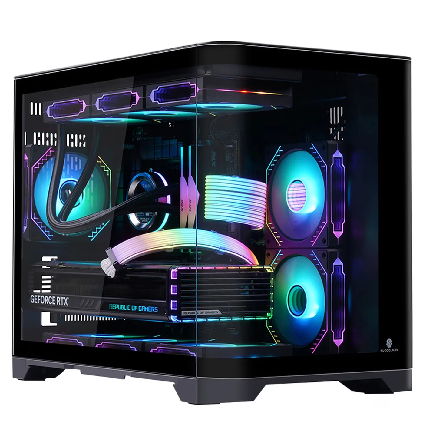 

WJCOOLMAN Sky Потолок в форме аквариума изогнутое стекло с видом на океан комната компьютерный корпус MATX материнская плата 240/360 водяное охлаждение