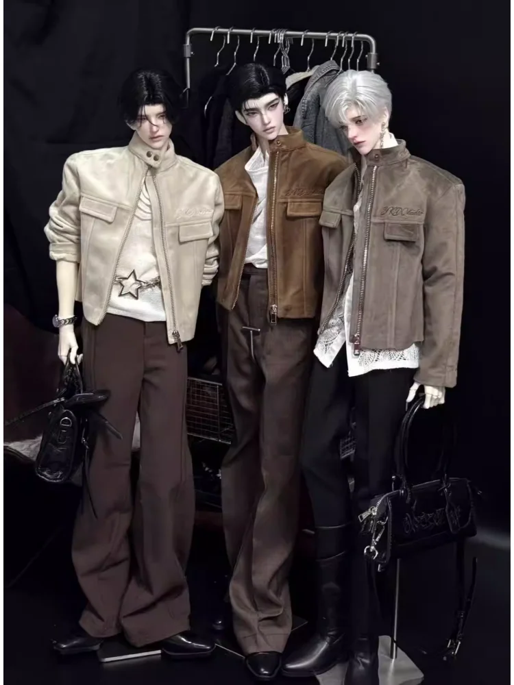 

BJD Doll Clothes For 75cm 77cm Dolls Coat Pu-leather Jacket Dolls Clothing Accessories(Only Coat No Doll)