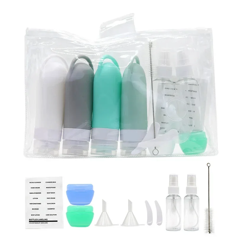 Zachte Siliconen Navulbare Flessen Set Lotion Shampoo Squeeze Tube Container Lege Fles Travel Beauty Make-Up Tools