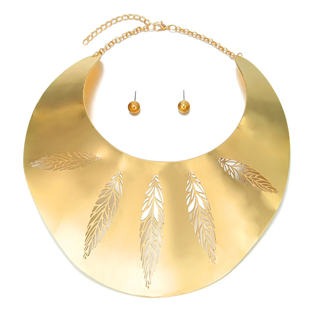 Liffly Brand Indian Jewelry Statement Necklaces for Women Choker Big Necklace Earrings Bracelet African Wedding Jewelry Set