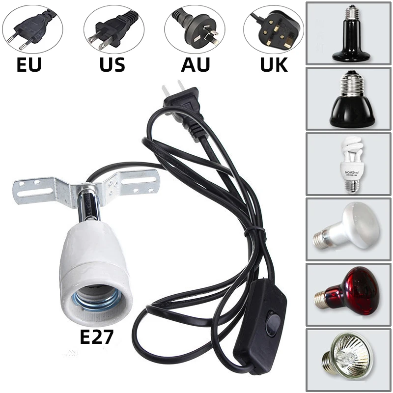 1PC 1.6m cavi di alimentazione E27 portalampada con cavo interruttore per ciondolo lampadine a Led apparecchio presa Hanglamp EU US AU UK Plug