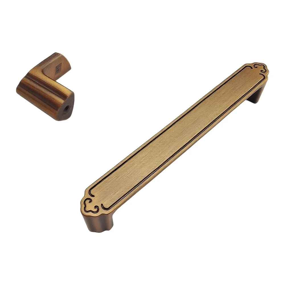 Zinc Alloy Brushed Gold Drawer For Pulls 2 Pack 128mm 5 Inch Center for Modern Cupboards Dressers and Kitchen Cabinets