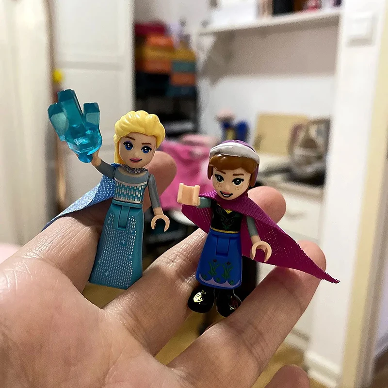 5pcs/set MINISO Disney Frozen Series Princess Elsa Mini Figma 66006-66010 Building Blocks Model Toys Christmas Birthday Gifts