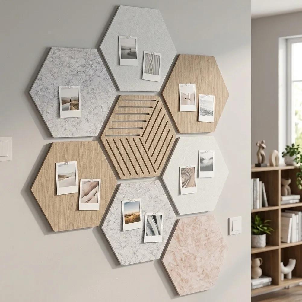 10Pcs Decorative Felt Board Tiles Self-Adhesive Soundproof Panel For Photo Wall Bulletin Board Home Office Practical Display