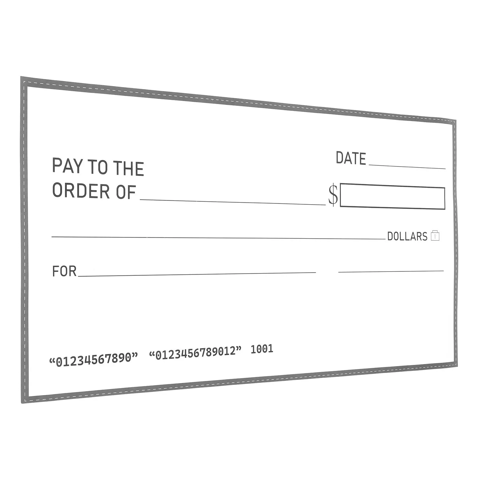 

Big Oversized Fake Check Dry Erase Waterproof Reusable Blank Presentation Board for Pranks Donations Awards Charity Events