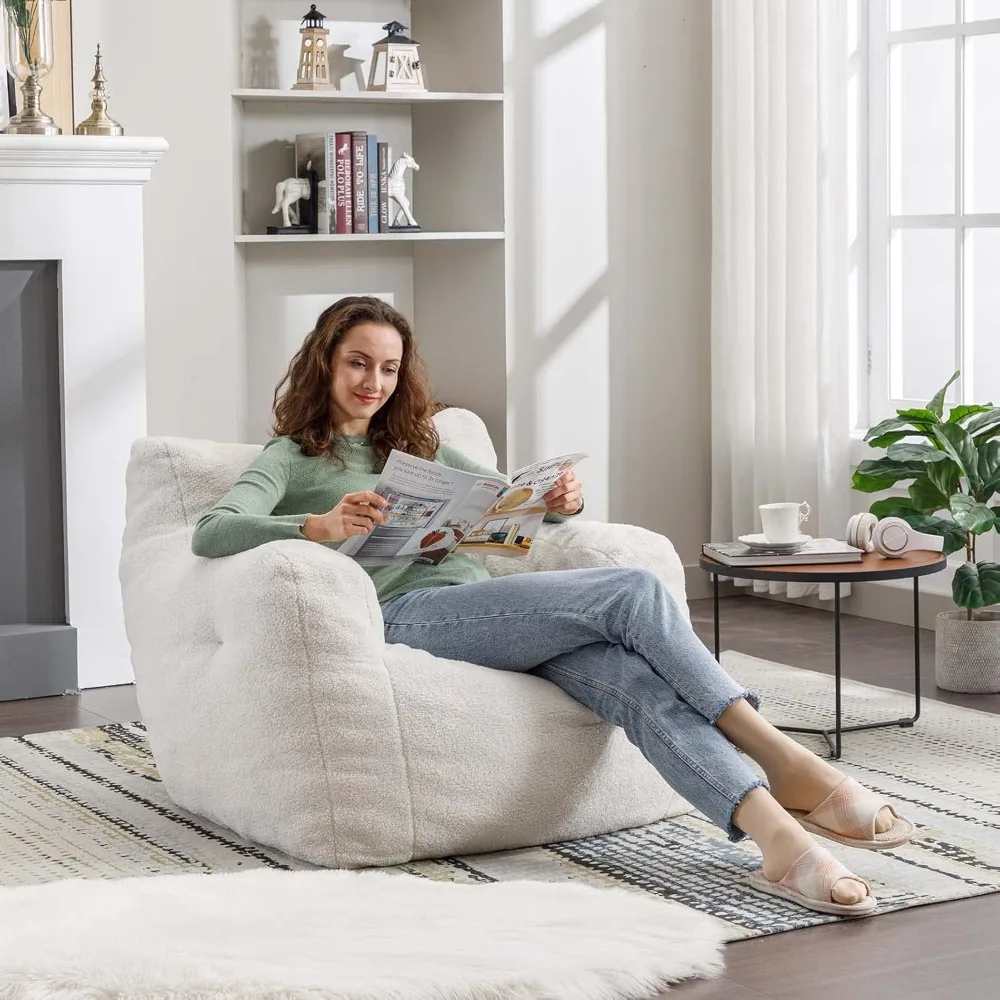 كراسي Antetek Bean Bag للبالغين والأطفال، كرسي تيدي فابرك حديث، كرسي أريكة فائق النعومة لغرفة المعيشة وغرفة النوم، Apar