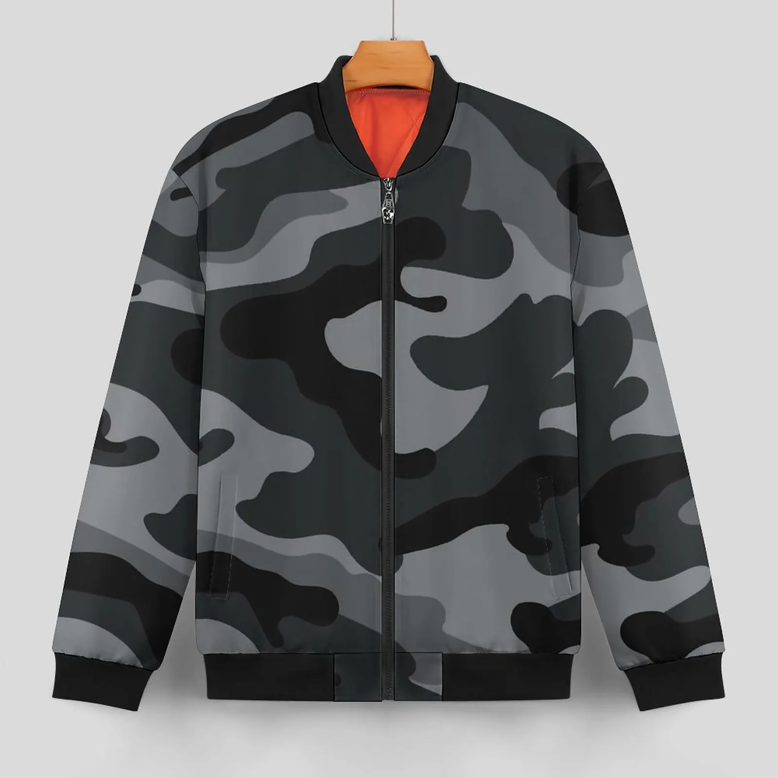 Army Camouflage Casual Jackets Gray And Black Camo Windproof Windbreakers Men Custom Coats Autumn Aesthetic Outdoor Jacket