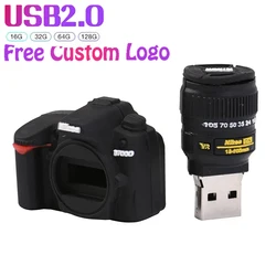Color Printing Custom Logo USB 2.0 Flash Drive Camera Pen Drive Real Capacity Memory Stick 64GB/32GB/16GB/8GB/4G U Disk Pendrive