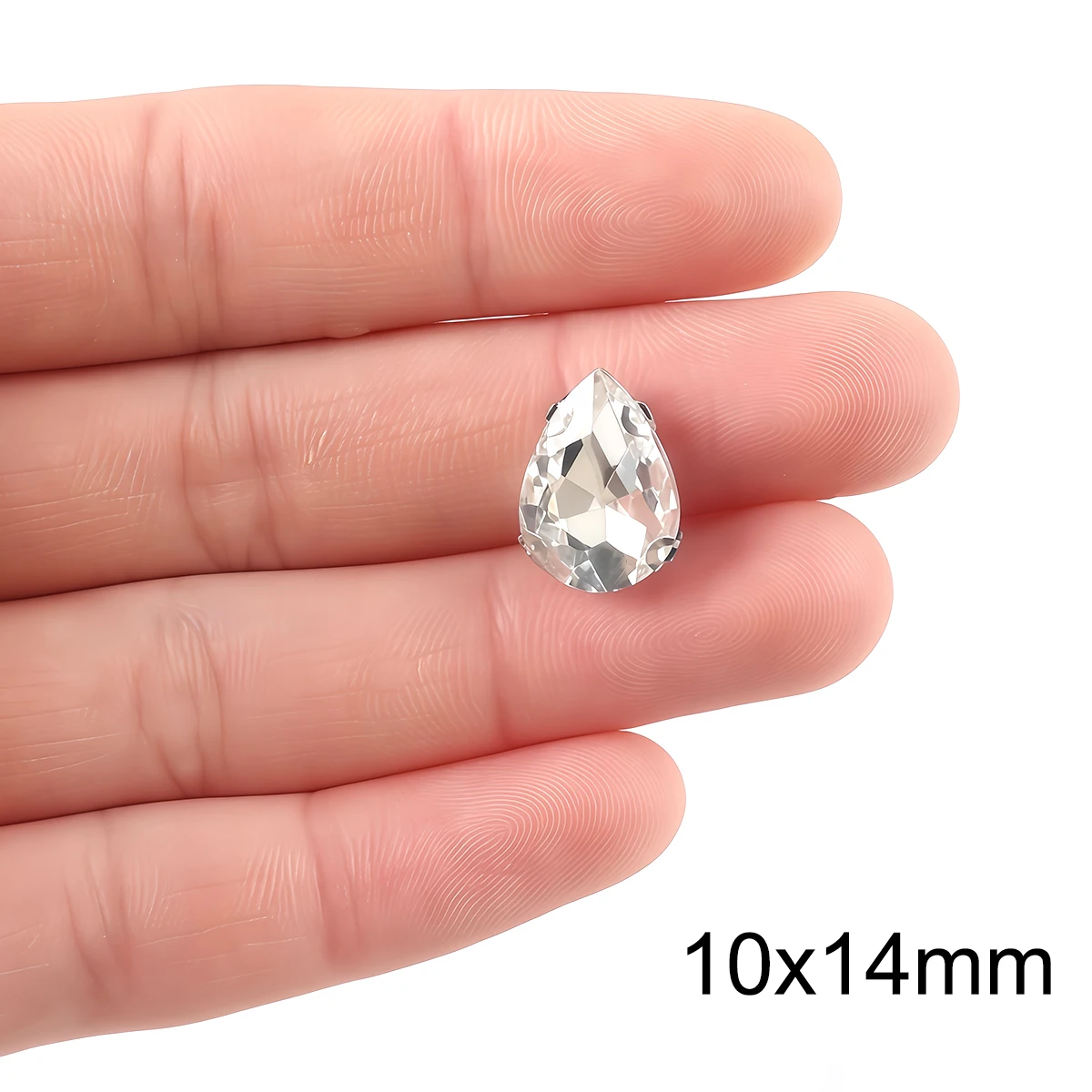 Water Drop Crystal Glass Rhinestones with Claw Marquise Sew On Teardrop Strass Diamond Metal Base for Clothes Garment Ornament - view 6