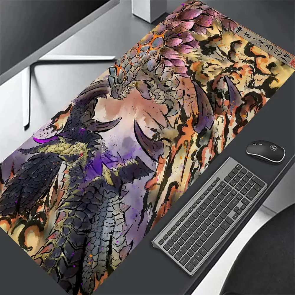 Monster Hunter Wilderness Drawing Dragon Mouse Pad Gaming Laptops Mousepad Gamer Keyboard Mat Desk Protector Cartoon Mouse Pads