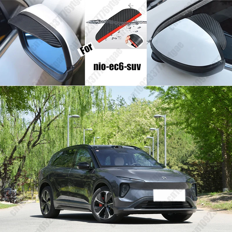 

For nio-es6-suv Car Rearview Mirror Rain Eyebrow Fiber Auto Rain Shield Rainscreen Reflector Rain Shield