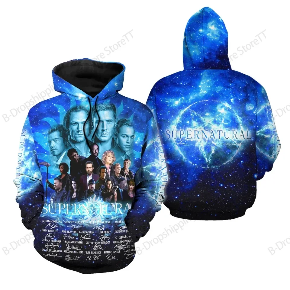 New Tv Serie Supernatural 20th Anniversary 3d Print Hoodie Men Women Fashion Sports Hoodie Sweatshirt Men Tracksuit Men Clothing
