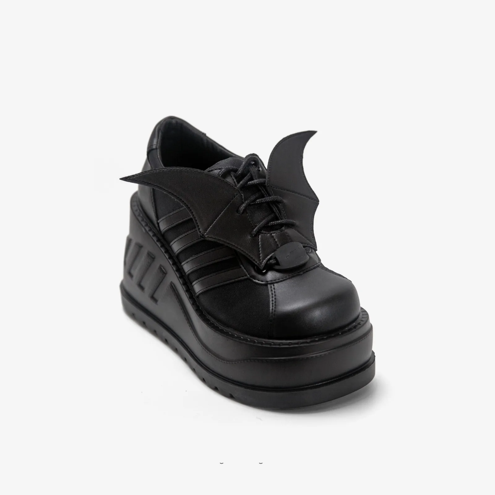 

Gothic Punk Thi Bot Heightening oes Striped Platform Slip-On round Toe High Heel Faionable Casual Women's oes