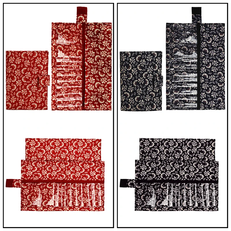 

Portable Knitting Needle Case Cotton Crochet Hook Organizer Bag Detachable Storage Pouch Circular Needles Sewing Accessories