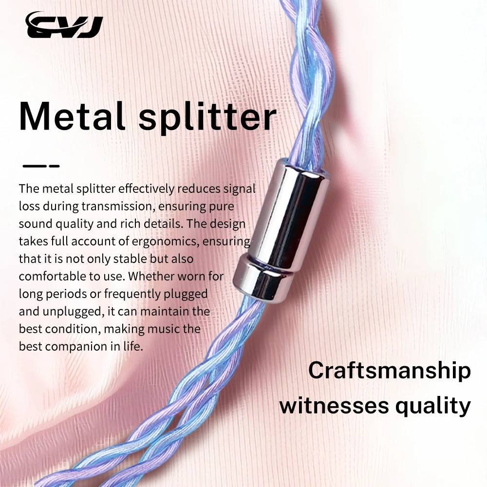 CVJ Candy high-specification HiFi durable silver plated earphone cable 400 cores 1.25 length 3.5/4.4 0.78mm for Bidong Nightelf