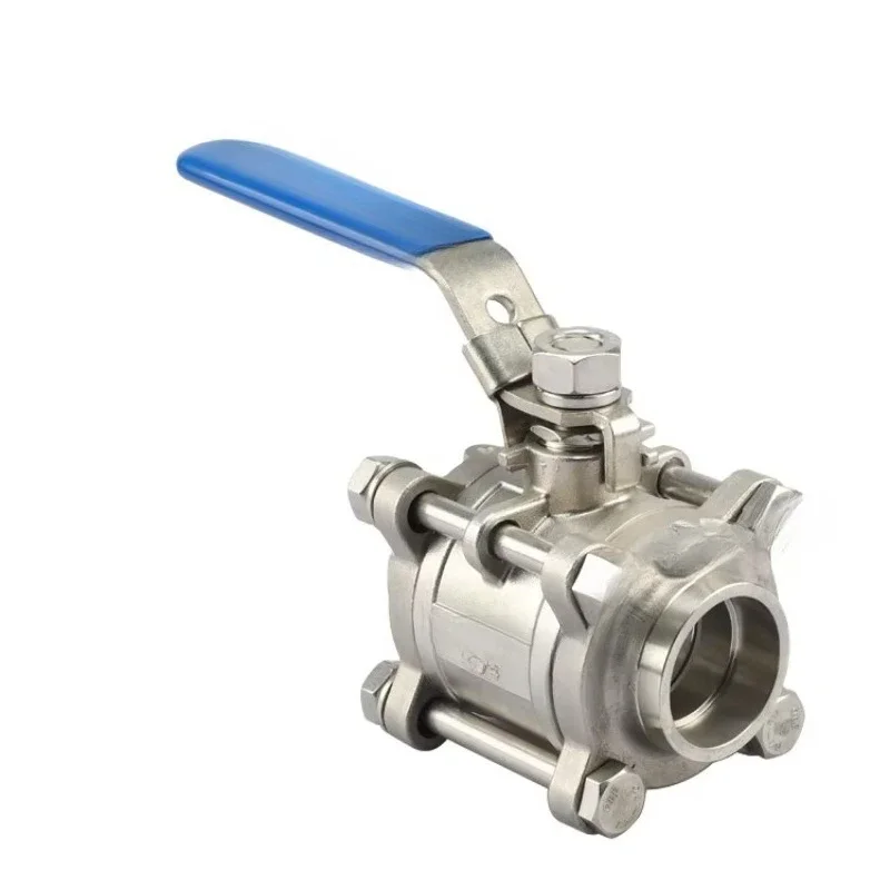 Stainless steel 3-piece industrial ball valve socket welding sanitary welding ball valve with handle
