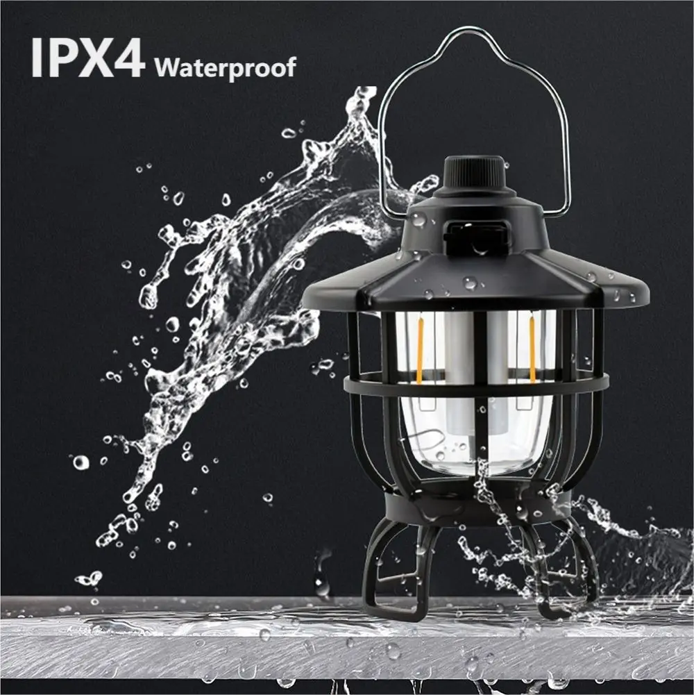 أضواء العمل المحمولة في الهواء الطلق USB شحن 400 التجويف 1200mAh المدمج في بطارية مقاومة للماء LED أضواء التخييم خيمة مصباح #5