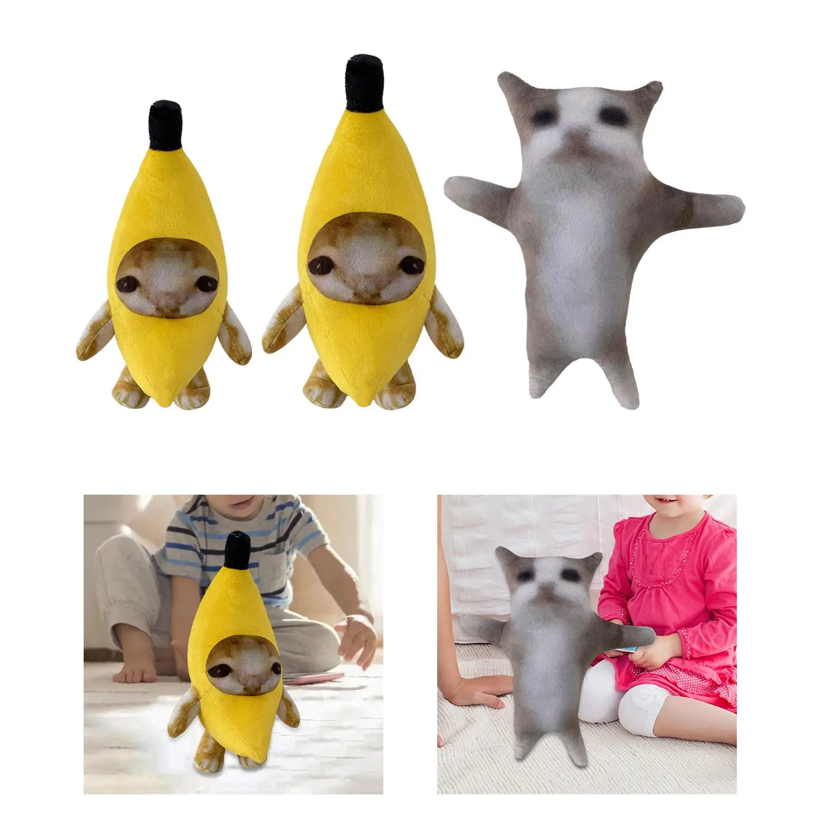 Cute Stuffed Plush Cat Soft Toy Bedroom Decoration Accompany Sleep Toy for Children Boys Girls Kids Teens Gifts