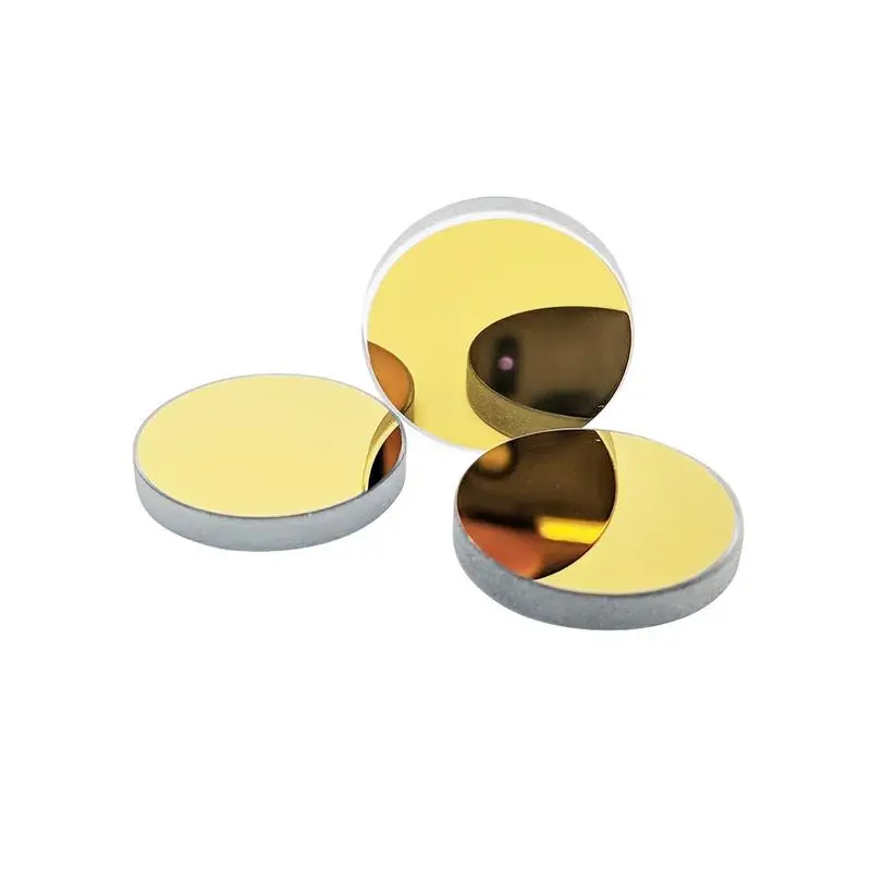 Lente Co2 Reflexiva si Espelhos Lente para Acrílico Gravação a Laser Corte Lentes Refletoras de Silicone Banhado a Ouro Diâmetro 20 25 mm Peça