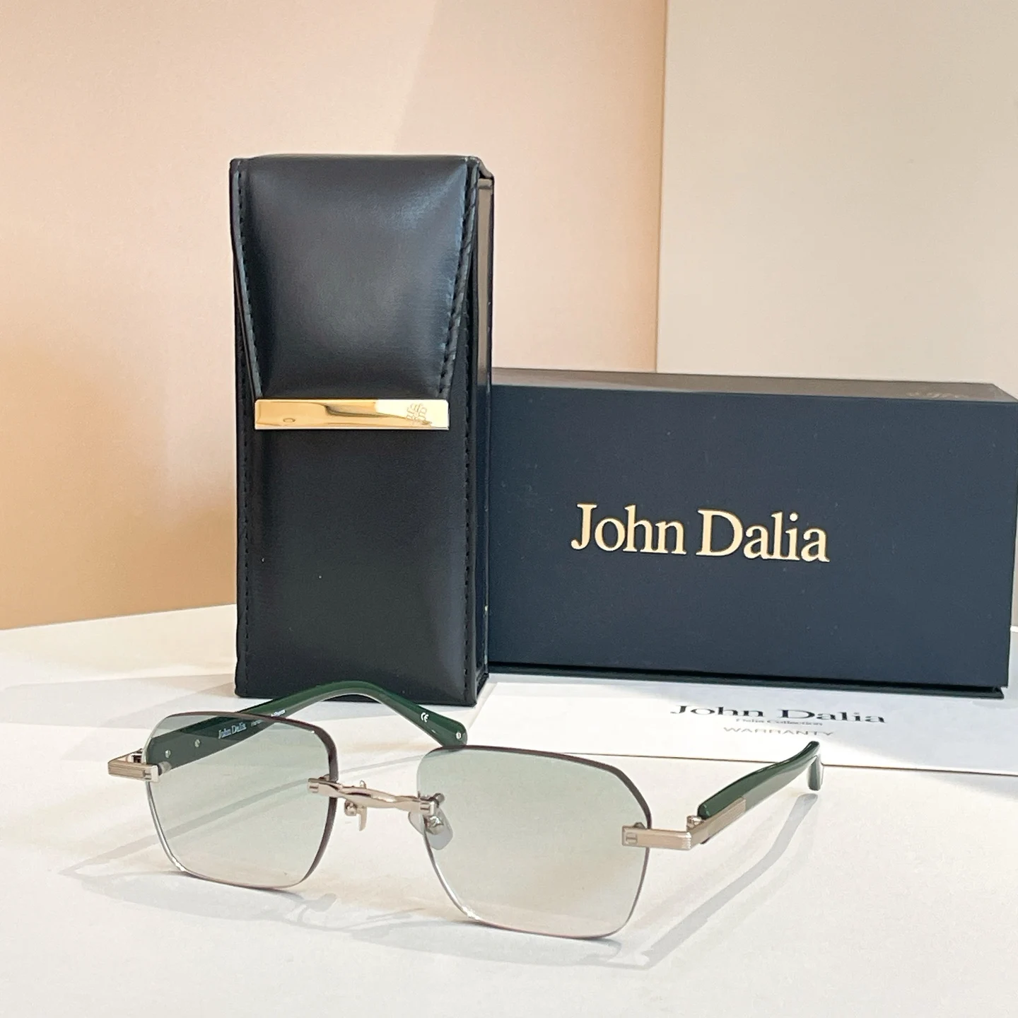 Originele ontwerper voor JOHN DALIA JD DWAYNE Luxe mannen vrouwen zonnebril randloze premium mode UV400 unisex brillen met doos
