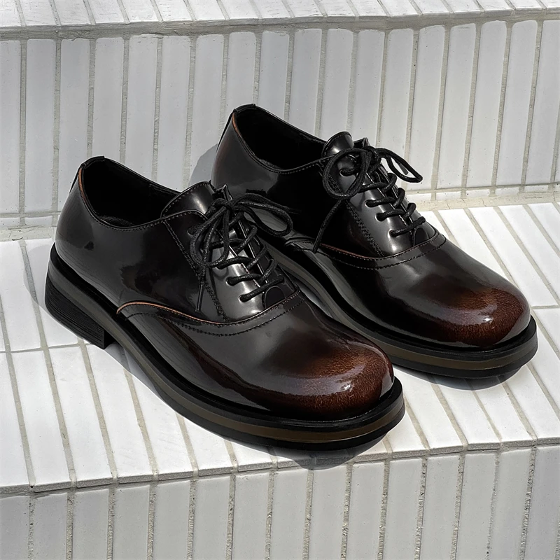 

SMVP round-toe loafers, Derby shoes, men's high-end, niche casual leather shoes, man shoes