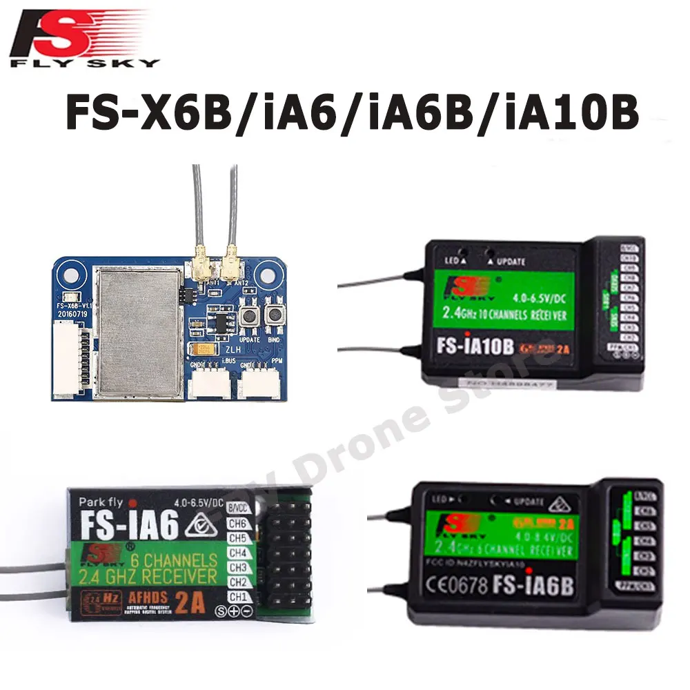 

FlySky FS-iA6 FS-iA6B FS-iA10B FS-X6B Receiver For FS-i6 i6X i6S i10 TH9A Transmisor RC Control Remote Parts