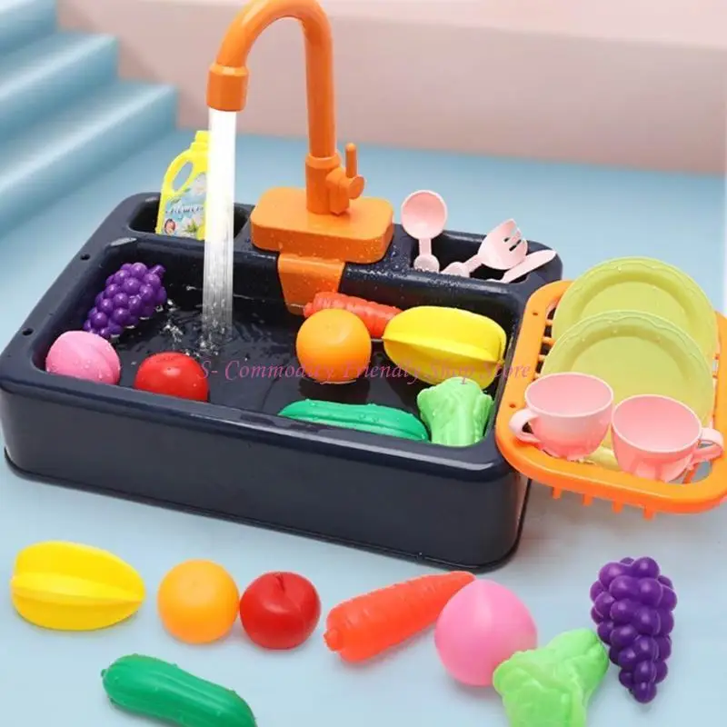 

85AE Dish Wash Toy PlayHouse Toy Kitchen Toy Sink Toy Dishwasher Playing Toy