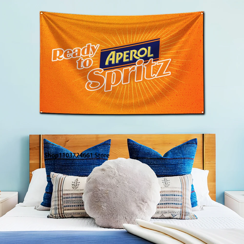 Italian Bitter Orange Aperitif Decoration Bedroom Wall Art Indoor Tapestry for Aperols Flag Polyester Digital Printing Banner