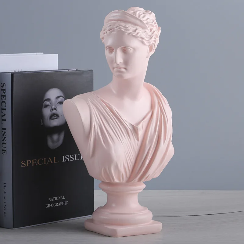 

Розовая статуя из смолы с бюстом Венеры - роскошный домашний декор, элегантный подарок на новоселье, скульптура современного искусства