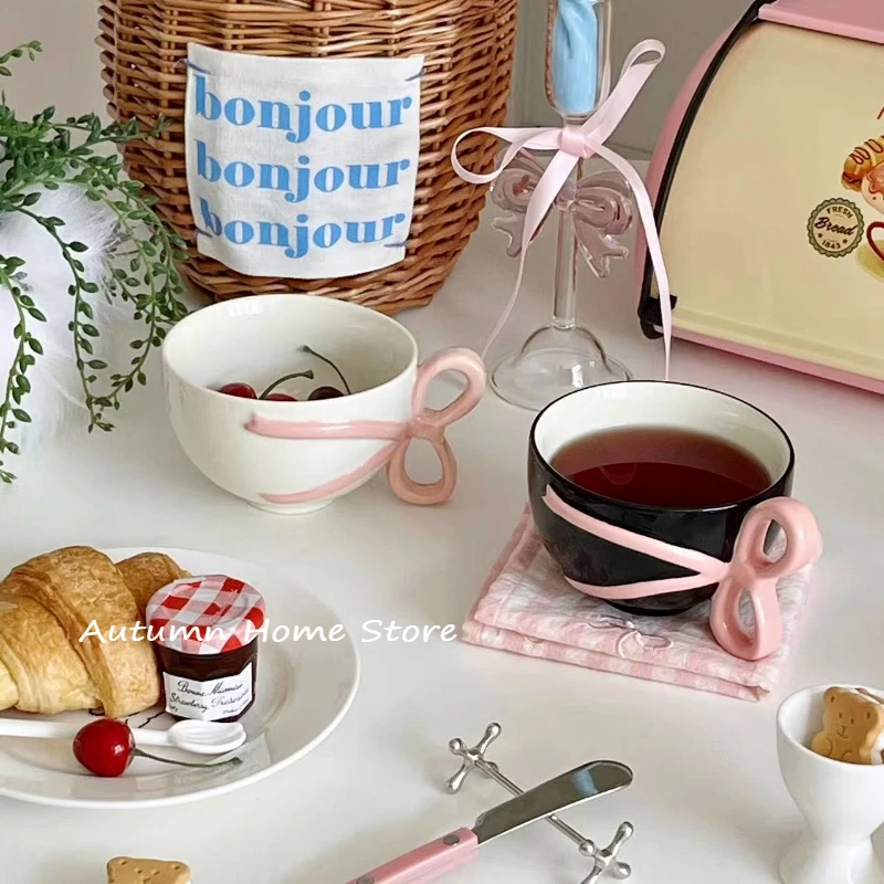 

Princess Pink Bow Cup Couple Cup Ceramic Cup Set for Girls' Birthday Gift with Souvenirs