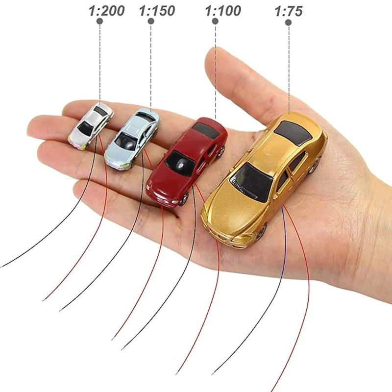 5PCS Miniature Model LED Lighting Car Toy Gift HO N Scale 12V Luminous Vehicles For DIY Railway Street Landscape Scene Layout