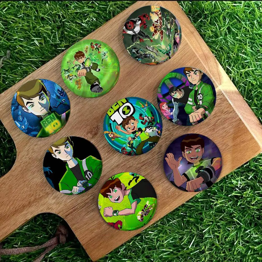 Anime B-Ben 10 For Badge Laser Holographic Custom Badge Image Metal Lapel Pin Brooch For Clothing Backpack Decorative
