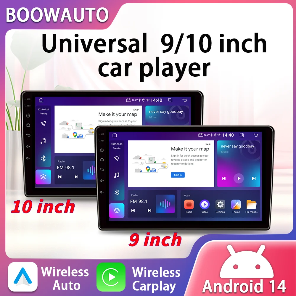 Factory price 2 DIN Android Auto Universal Car Stereo 9/10 Inch CarPlay Radio GPS Multimedia Player with WiFi And QLED Screen