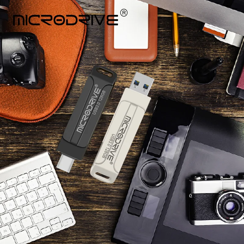 MicroDrive 2 в 1 USB-флеш-накопитель Memory Stick USB3.0 TYPE-C OTG Портативный U-диск 64 ГБ 128 ГБ 256 ГБ для телефона Компьютер