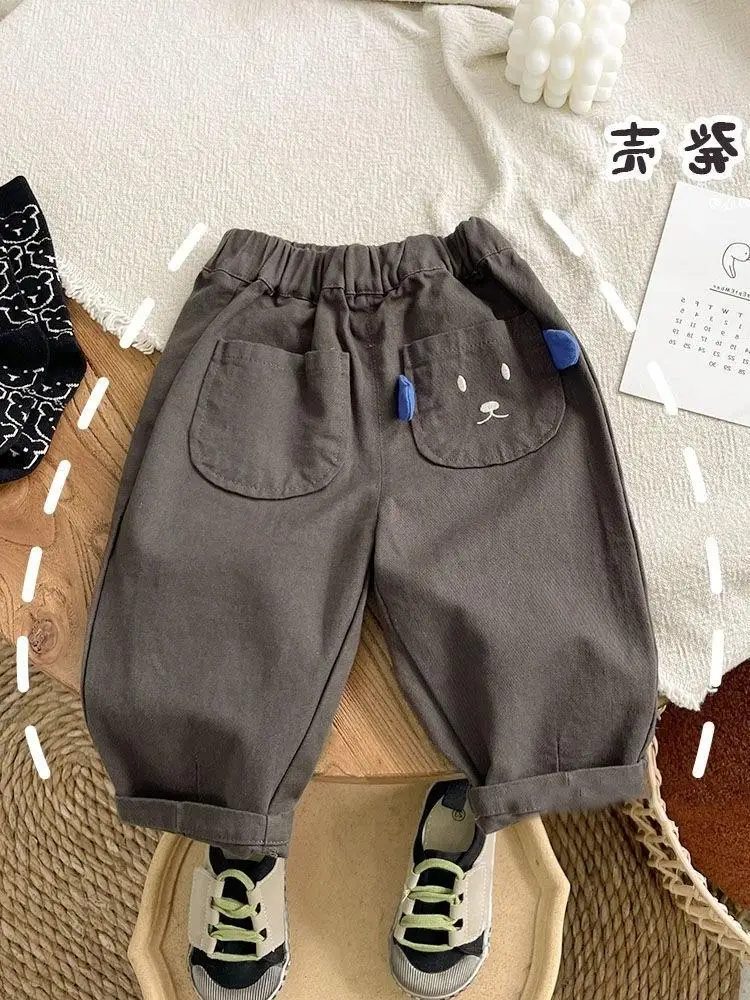 Calças Casuais Infantis com Estampa de Desenhos Animados, Resistentes à Sujeira, para Meninos e Meninas, Calças Longas para B...