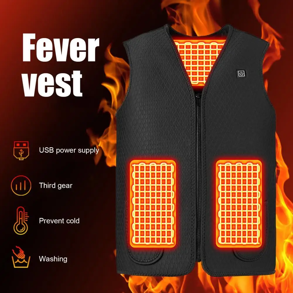 Heating Waistcoat 5 Heating Zones 3 Adjust Mold Comfortable to Wear V Neck Self Heating Vest for Outdoor